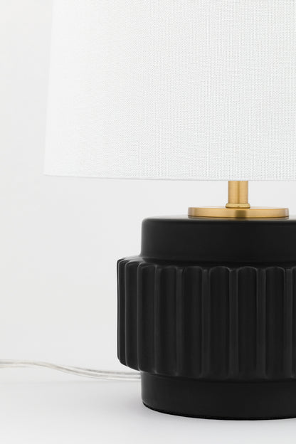 Mitzi by Hudson Valley Lighting Kalani Table Lamp in Matte Black, detail view 1