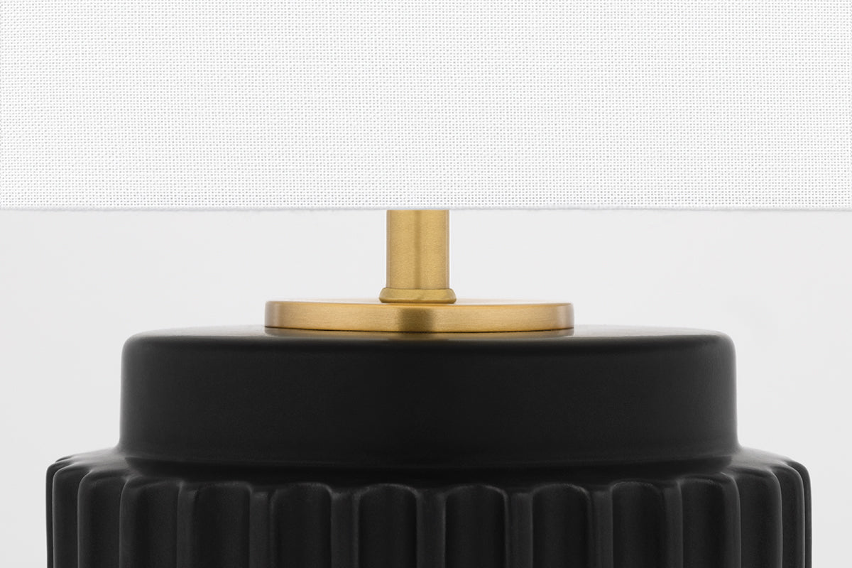 Mitzi by Hudson Valley Lighting Kalani Table Lamp in Matte Black, detail view 2