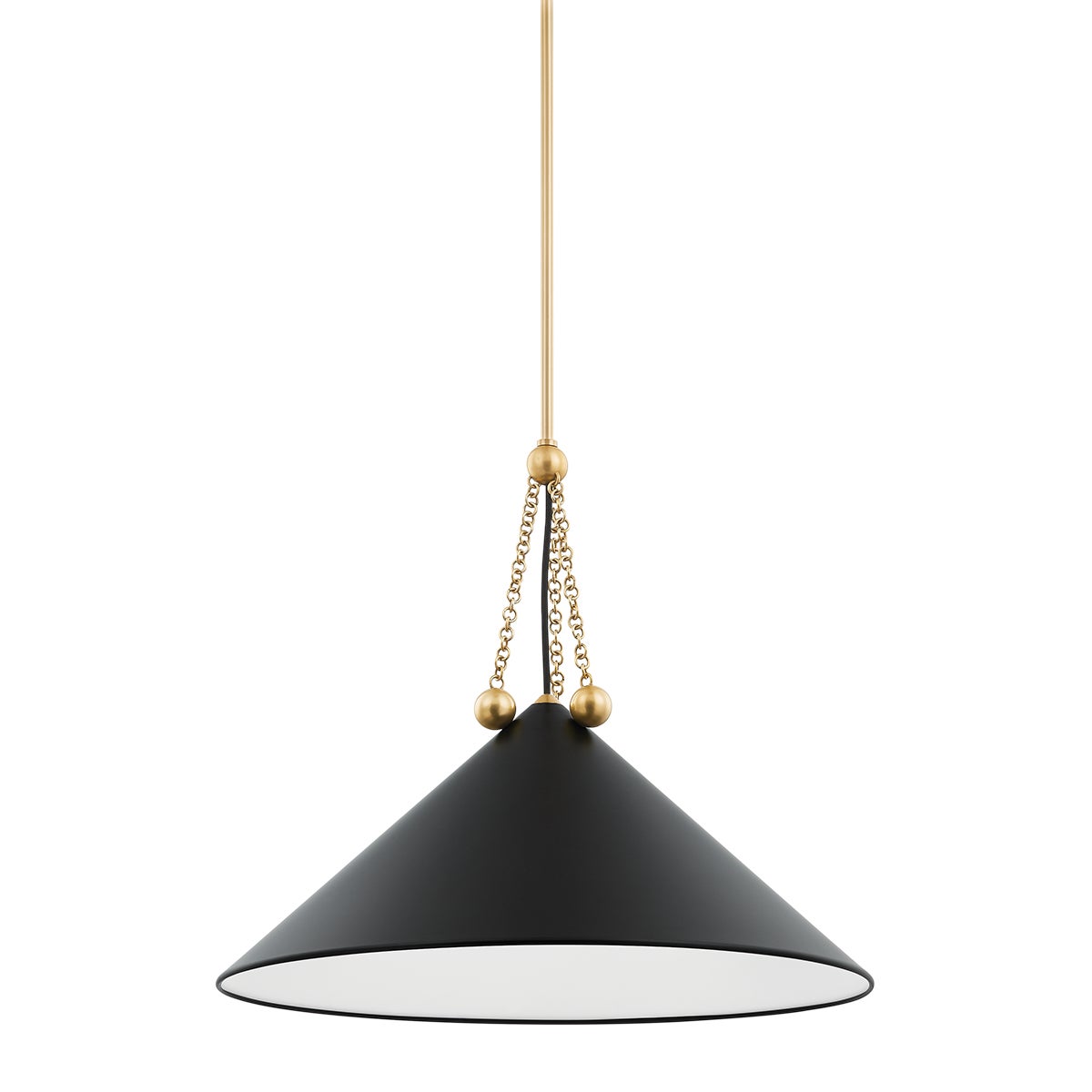 Mitzi by Hudson Valley Lighting Kalea Large Pendant in Aged Brass / Soft Black