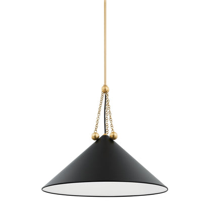 Mitzi by Hudson Valley Lighting Kalea Large Pendant in Aged Brass / Soft Black