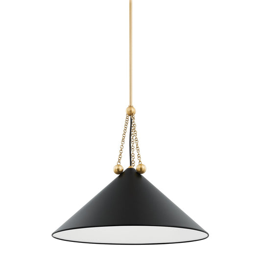 Mitzi by Hudson Valley Lighting Kalea Large Pendant in Aged Brass / Soft Black