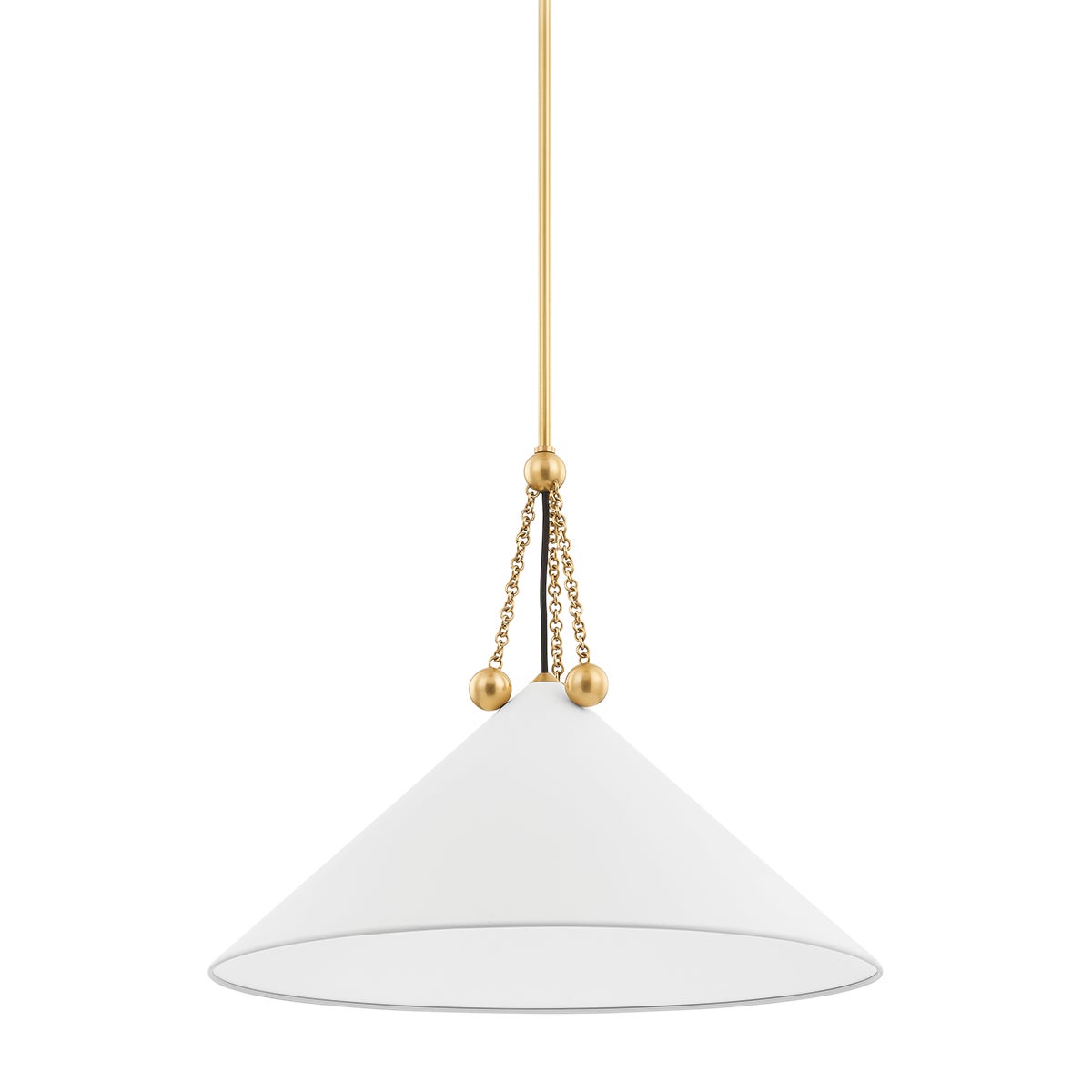 Mitzi by Hudson Valley Lighting Kalea Large Pendant in Aged Brass / Soft White