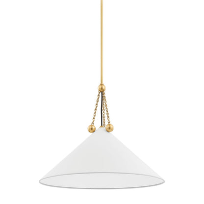 Mitzi by Hudson Valley Lighting Kalea Large Pendant in Aged Brass / Soft White