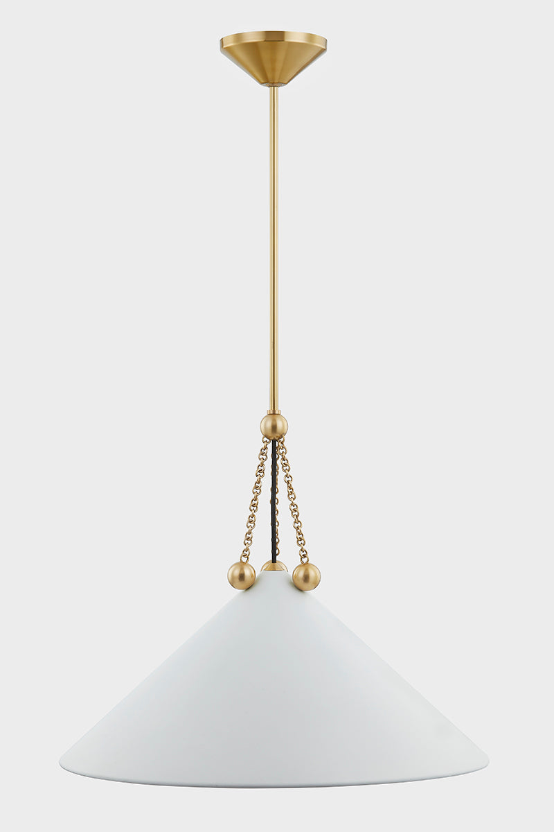 Mitzi by Hudson Valley Lighting Kalea Large Pendant in Aged Brass / Soft White, detail view 1