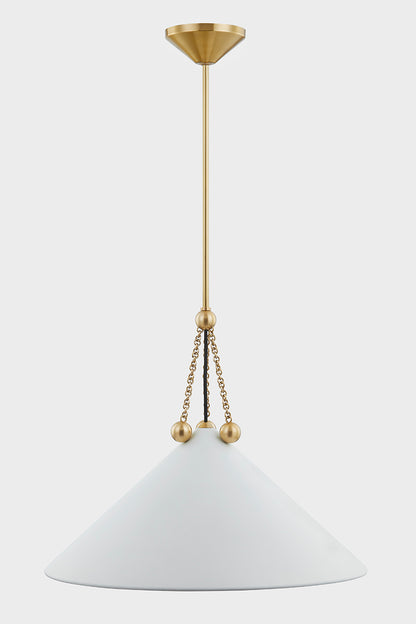 Mitzi by Hudson Valley Lighting Kalea Large Pendant in Aged Brass / Soft White, detail view 1
