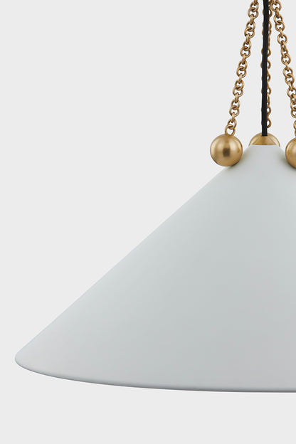 Mitzi by Hudson Valley Lighting Kalea Large Pendant in Aged Brass / Soft White, detail view 2