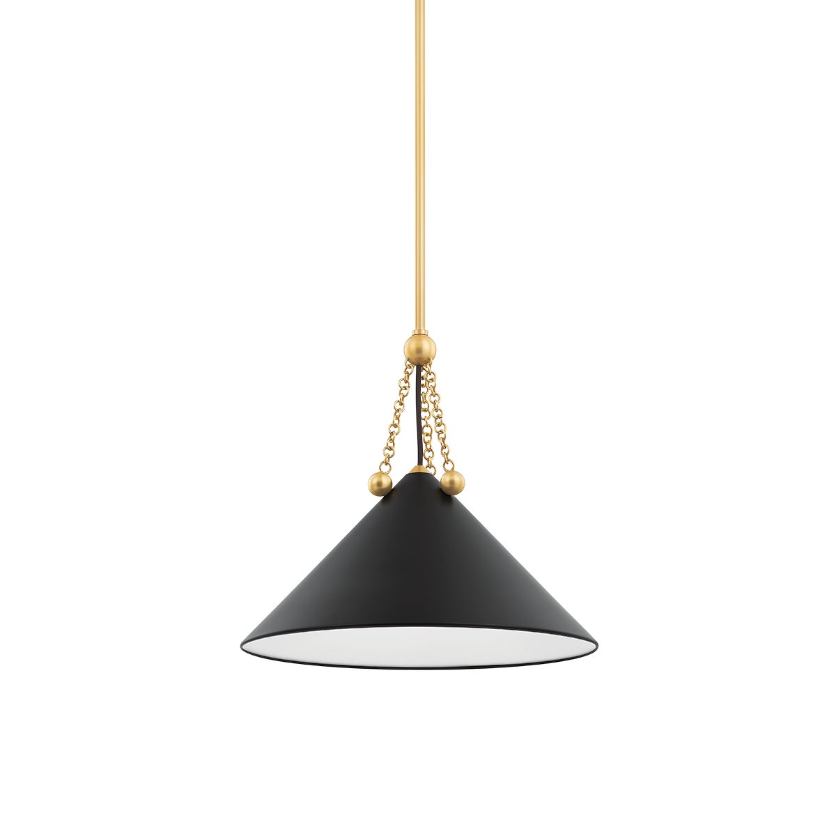 Mitzi by Hudson Valley Lighting Kalea Small Pendant in Aged Brass / Soft Black