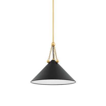 Mitzi by Hudson Valley Lighting Kalea Small Pendant in Aged Brass / Soft Black