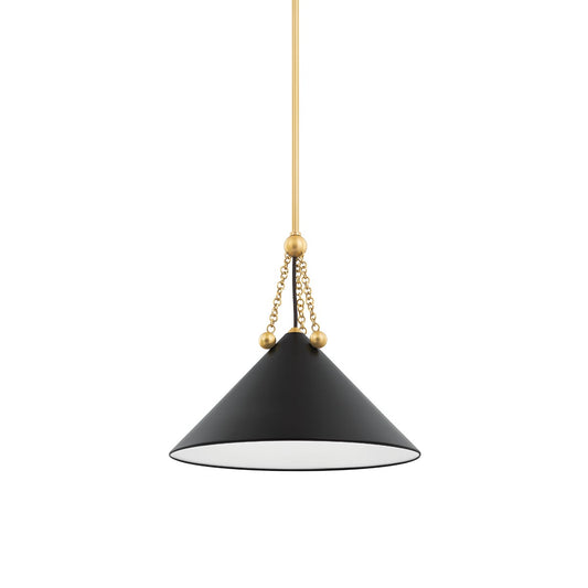 Mitzi by Hudson Valley Lighting Kalea Small Pendant in Aged Brass / Soft Black