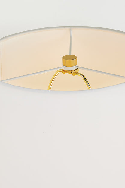 Mitzi by Hudson Valley Lighting Karla Table Lamp in Aged Brass / Ceramic Sea Salt, detail view 7