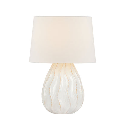 Mitzi by Hudson Valley Lighting Karla Table Lamp in Aged Brass / Ceramic Sea Salt