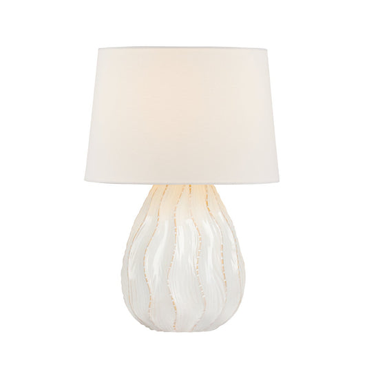 Mitzi by Hudson Valley Lighting Karla Table Lamp in Aged Brass / Ceramic Sea Salt