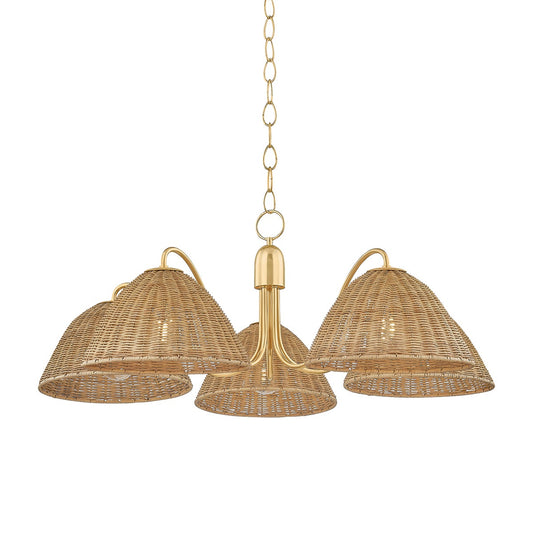 Mitzi by Hudson Valley Lighting Katniss 5-Light Chandelier in Aged Brass