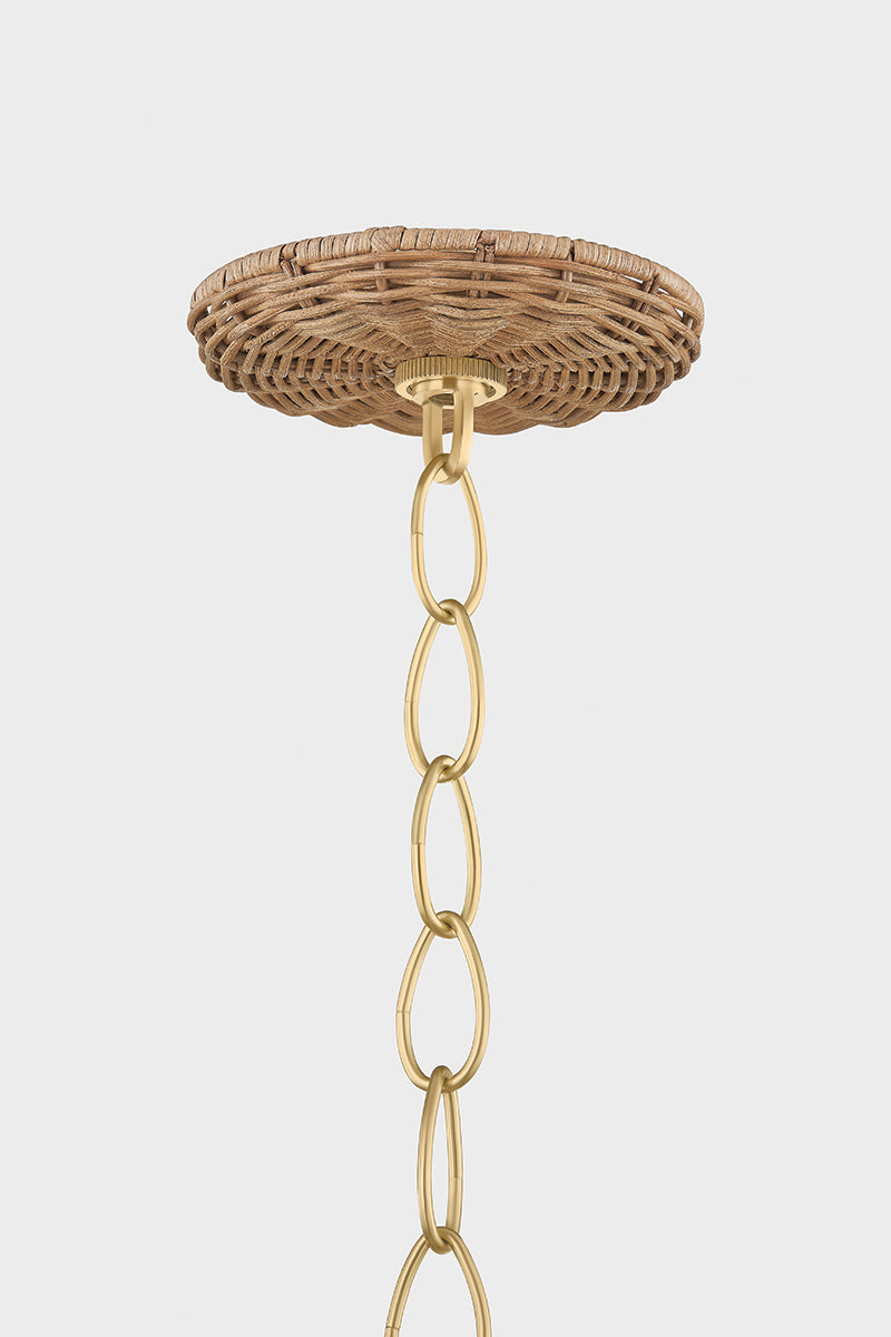 Mitzi by Hudson Valley Lighting Katniss 5-Light Chandelier in Aged Brass, detail view 1