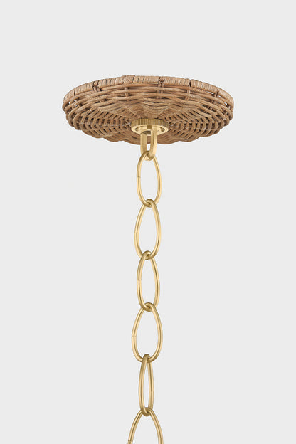 Mitzi by Hudson Valley Lighting Katniss 5-Light Chandelier in Aged Brass, detail view 1
