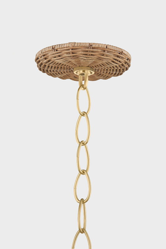 Mitzi by Hudson Valley Lighting Katniss 5-Light Chandelier in Aged Brass, detail view 1