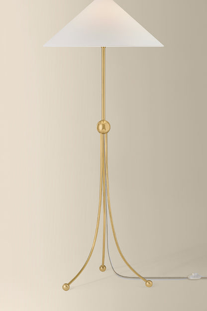 Mitzi by Hudson Valley Lighting Katya Floor Lamp in Aged Brass, detail view 1