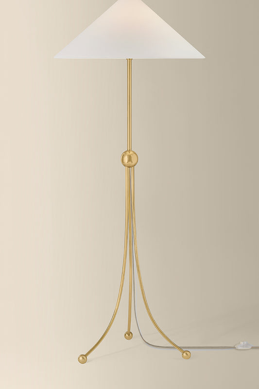 Mitzi by Hudson Valley Lighting Katya Floor Lamp in Aged Brass, detail view 1