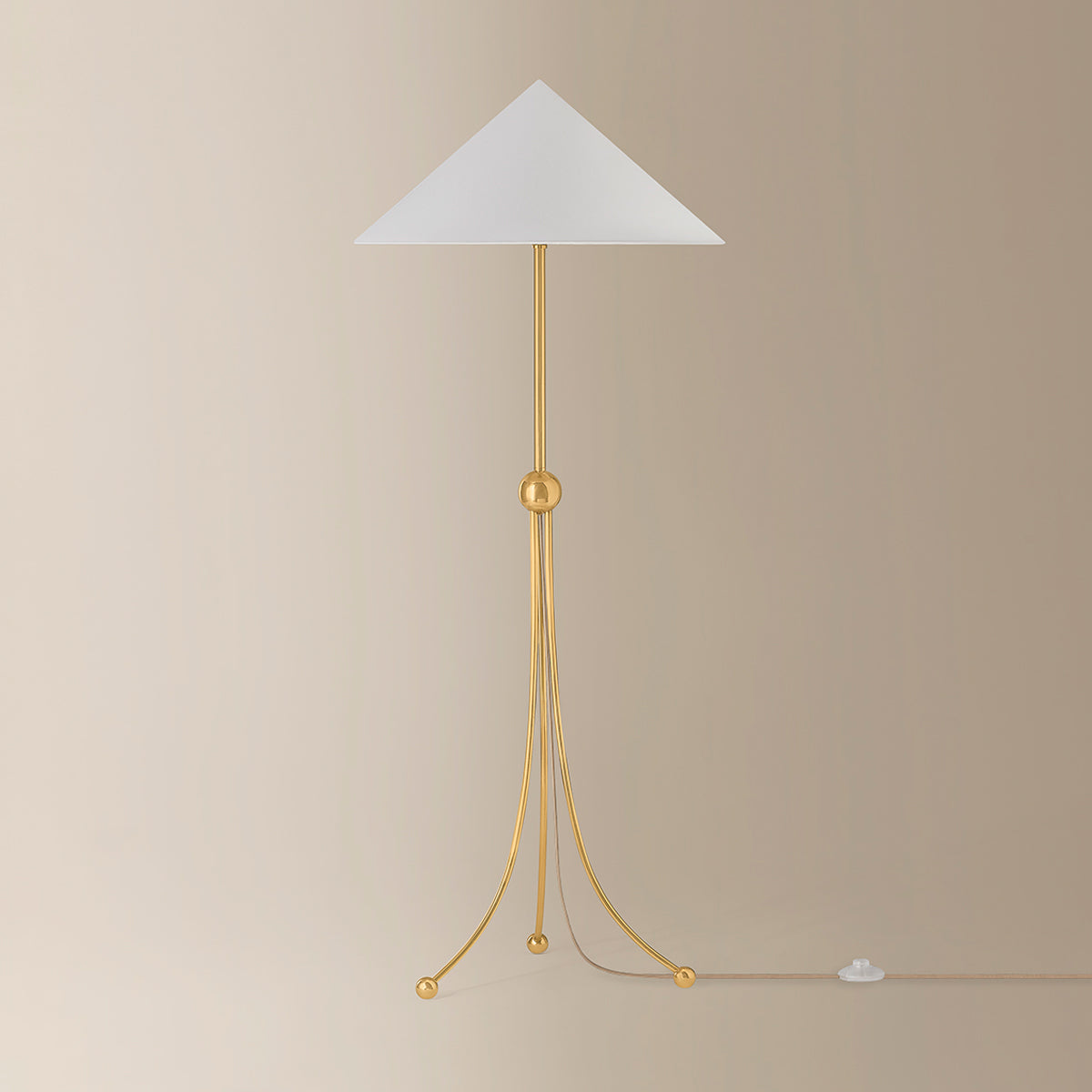 Mitzi by Hudson Valley Lighting Katya Floor Lamp in Aged Brass, detail view 2