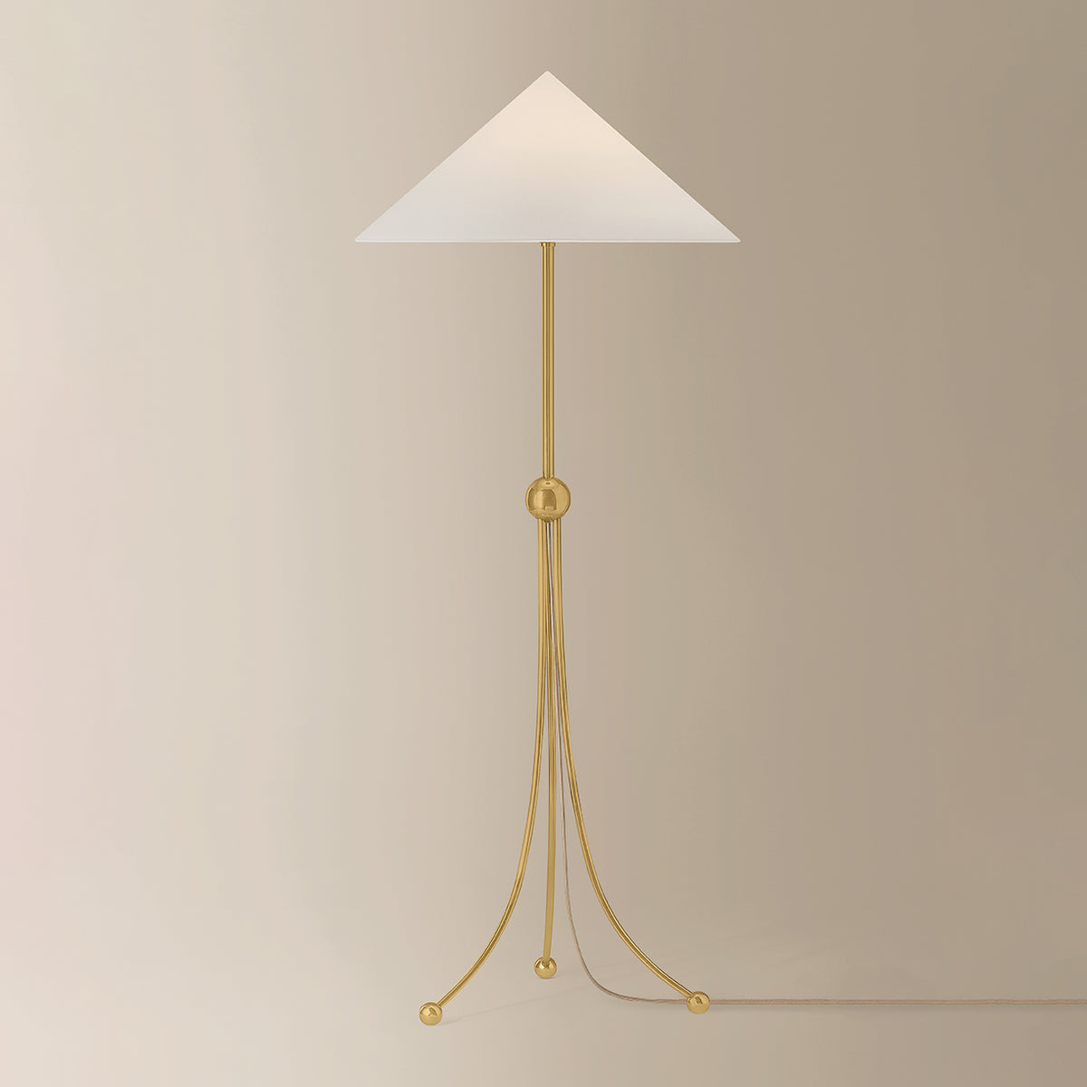 Mitzi by Hudson Valley Lighting Katya Floor Lamp in Aged Brass, detail view 4