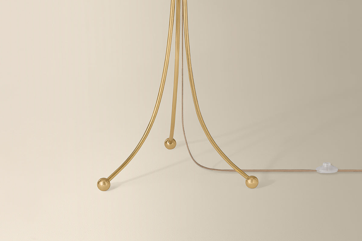 Mitzi by Hudson Valley Lighting Katya Floor Lamp in Aged Brass, detail view 5