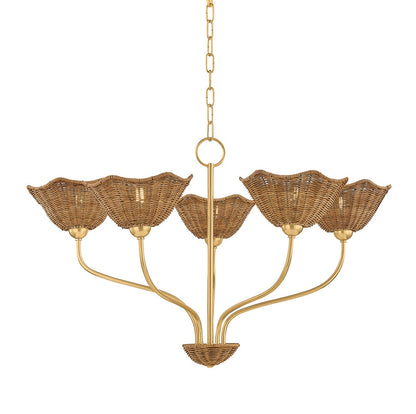 Mitzi by Hudson Valley Lighting Kehlani 5-Light Chandelier in Aged Brass