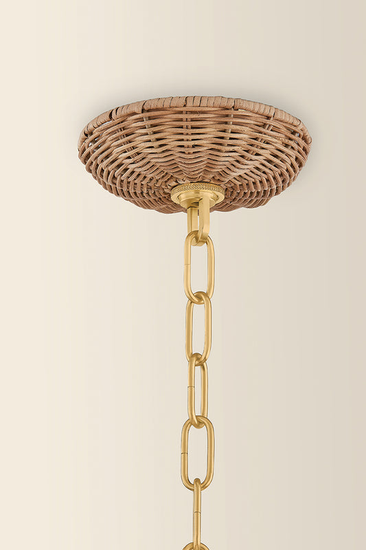 Mitzi by Hudson Valley Lighting Kehlani 5-Light Chandelier in Aged Brass, detail view 1
