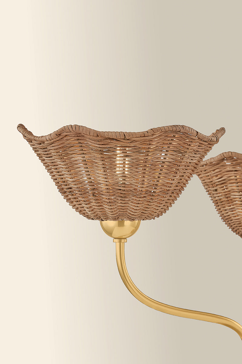 Mitzi by Hudson Valley Lighting Kehlani 3-Light Chandelier in Aged Brass, detail view 5