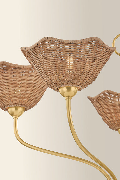 Mitzi by Hudson Valley Lighting Kehlani 5-Light Chandelier in Aged Brass, detail view 6