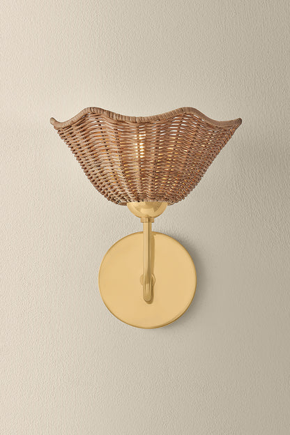 Mitzi by Hudson Valley Lighting Kehlani Wall Sconce in Aged Brass, detail view 1