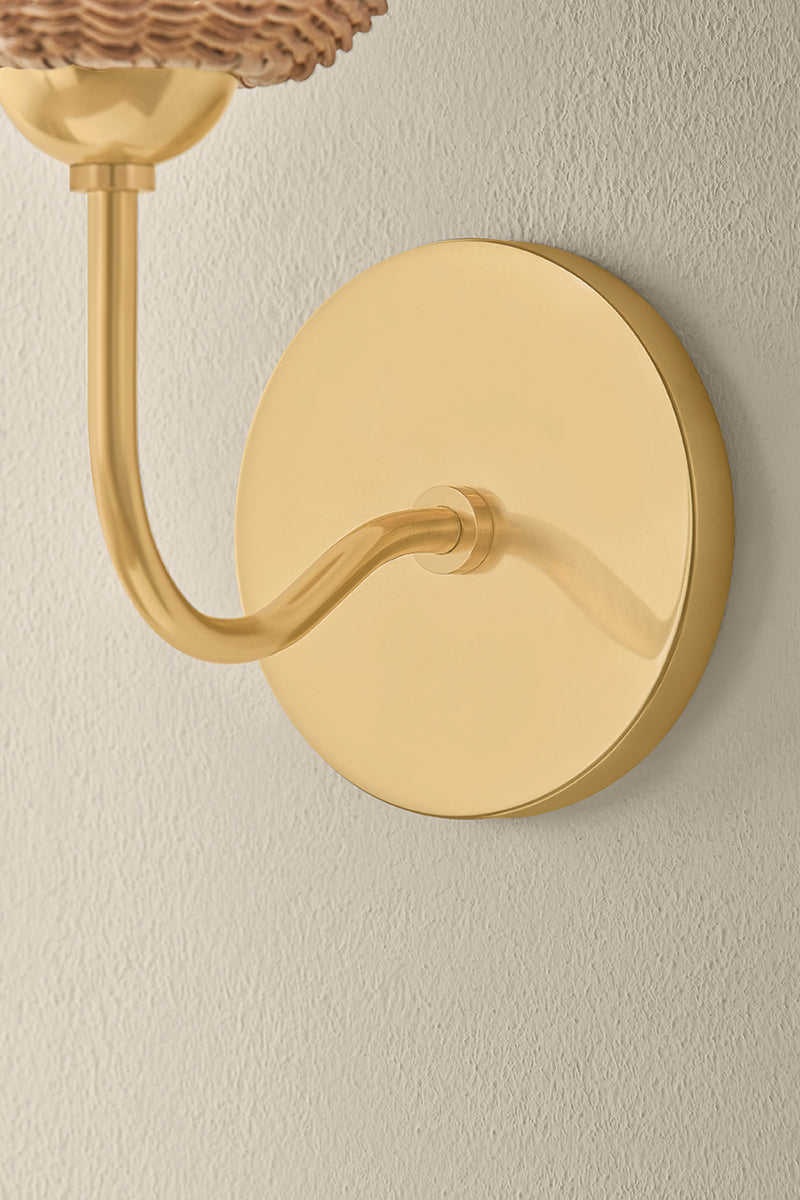 Mitzi by Hudson Valley Lighting Kehlani Wall Sconce in Aged Brass, detail view 3