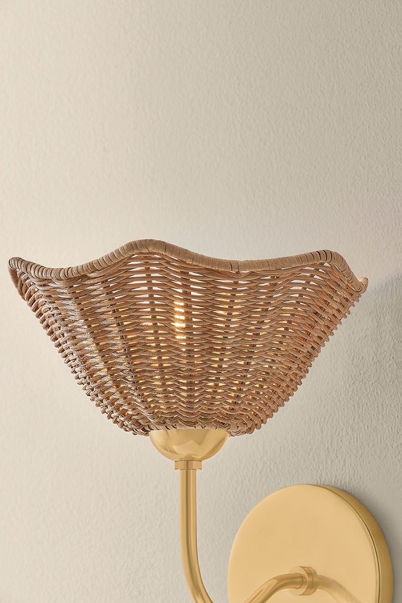Mitzi by Hudson Valley Lighting Kehlani Wall Sconce in Aged Brass, detail view 5