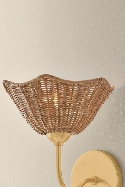 Mitzi by Hudson Valley Lighting Kehlani Wall Sconce in Aged Brass, detail view 5