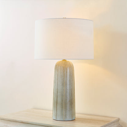 Mitzi by Hudson Valley Lighting Kel Table Lamp in Aged Brass / Ceramic Reactive Ash, detail view 3