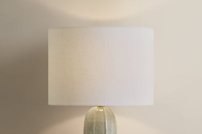 Mitzi by Hudson Valley Lighting Kel Table Lamp in Aged Brass / Ceramic Reactive Ash, detail view 4