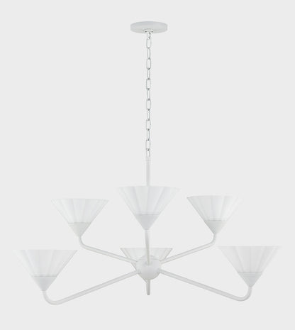 Mitzi by Hudson Valley Lighting Kelsey Chandelier in Textured White, detail view 1