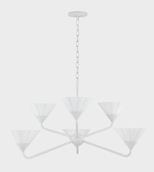 Mitzi by Hudson Valley Lighting Kelsey Chandelier in Textured White, detail view 1