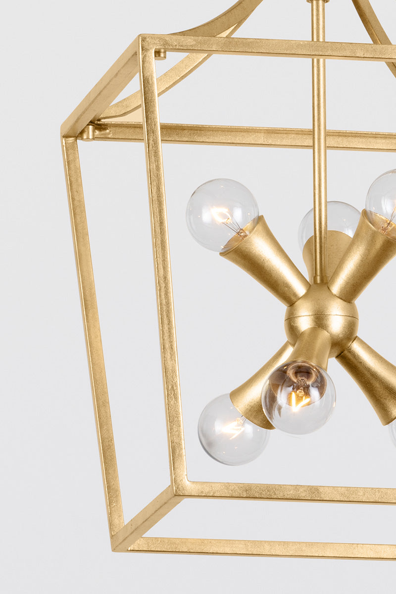 Mitzi by Hudson Valley Lighting Kendall Small Lantern in Vintage Gold Leaf, detail view 1