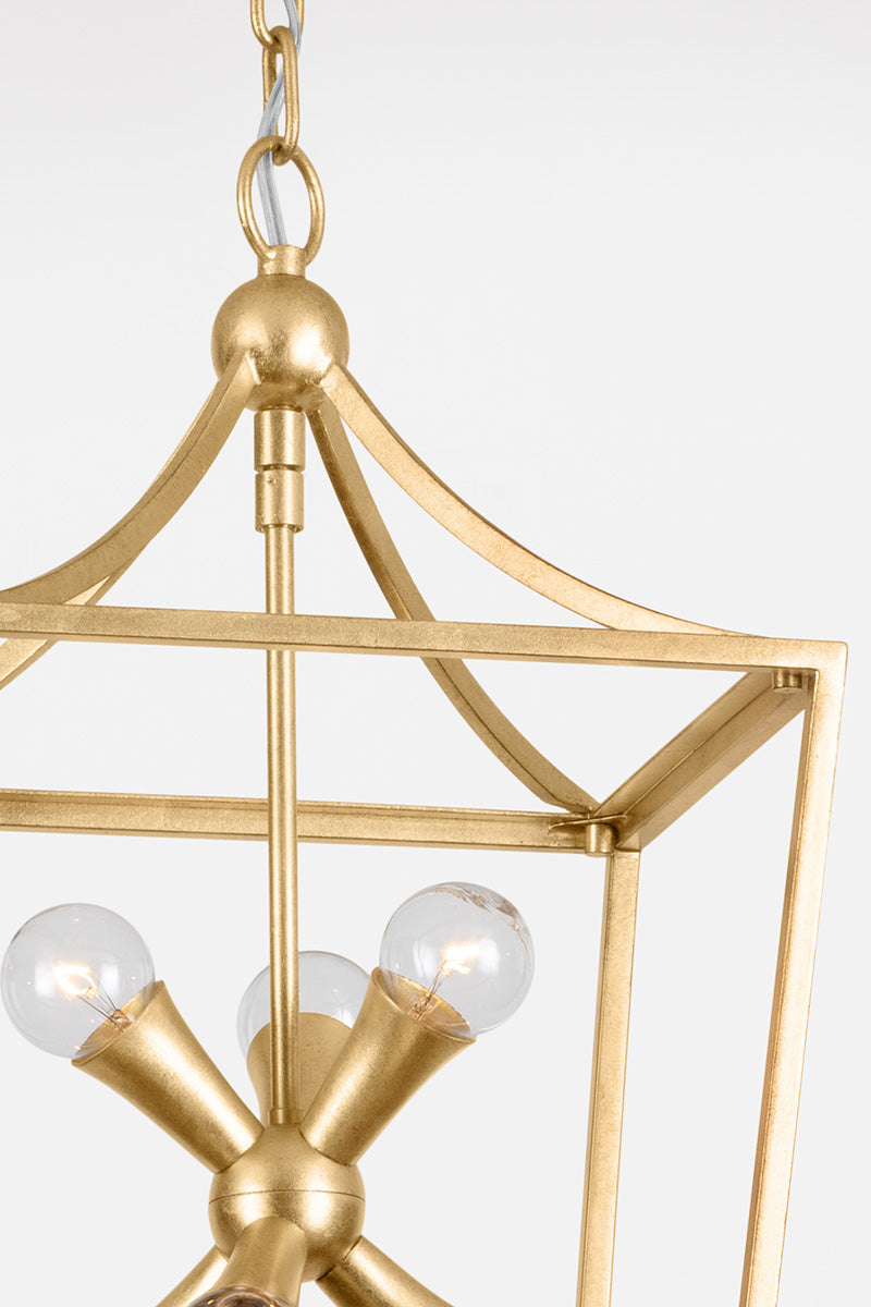 Mitzi by Hudson Valley Lighting Kendall Small Lantern in Vintage Gold Leaf, detail view 2