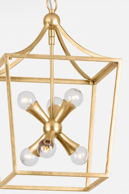 Mitzi by Hudson Valley Lighting Kendall Small Lantern in Vintage Gold Leaf, detail view 4