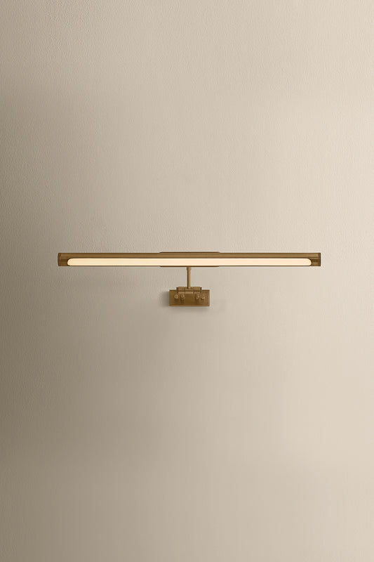 Mitzi by Hudson Valley Lighting Kenya Large Picture Light in Patina Brass, detail view 1