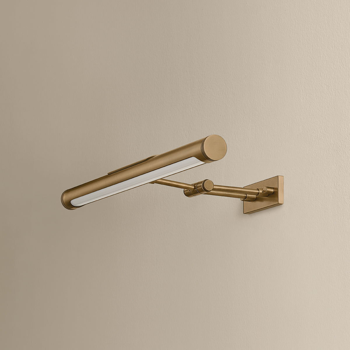 Mitzi by Hudson Valley Lighting Kenya Small Picture Light in Patina Brass, detail view 2