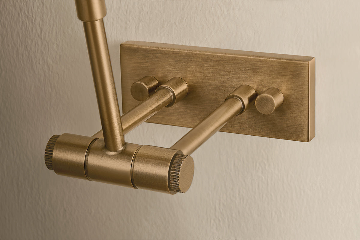 Mitzi by Hudson Valley Lighting Kenya Small Picture Light in Patina Brass, detail view 3
