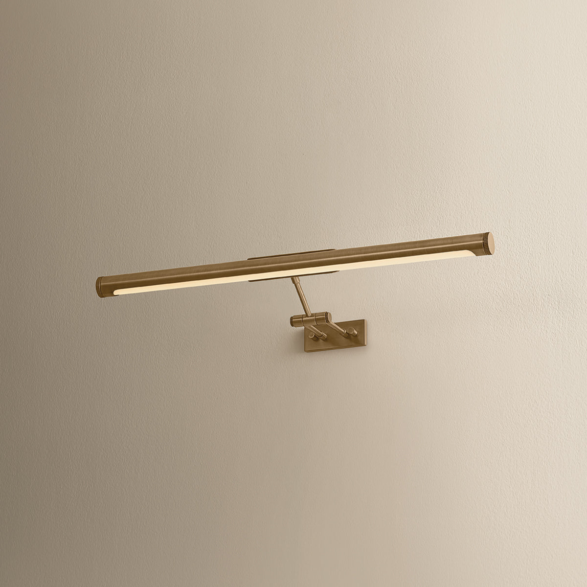 Mitzi by Hudson Valley Lighting Kenya Large Picture Light in Patina Brass, detail view 4