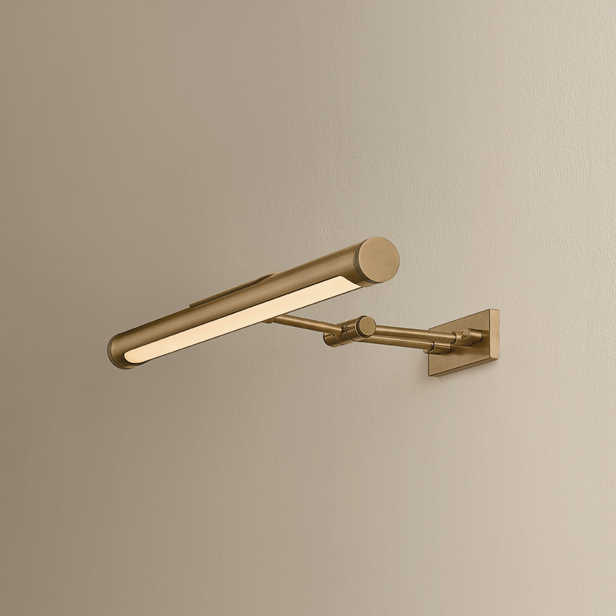 Mitzi by Hudson Valley Lighting Kenya Small Picture Light in Patina Brass, detail view 4