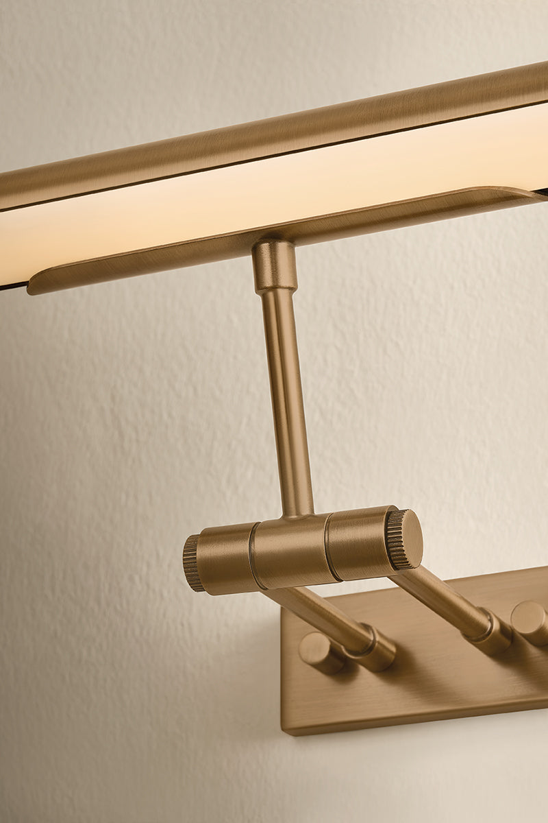 Mitzi by Hudson Valley Lighting Kenya Small Picture Light in Patina Brass, detail view 6