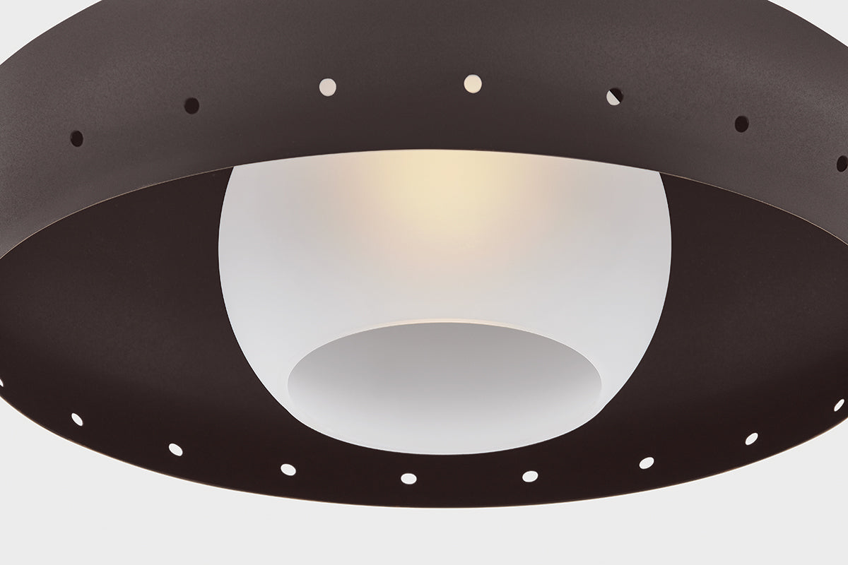 Mitzi by Hudson Valley Lighting Kimber Flush Mount in Aged Brass / Textured Bronze with Highlight, detail view 2