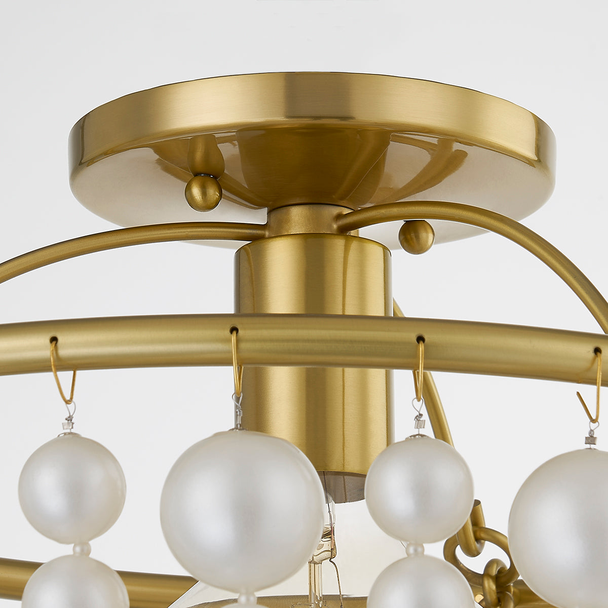 Mitzi by Hudson Valley Lighting Kinsley Flush Mount in Aged Brass, detail view 1