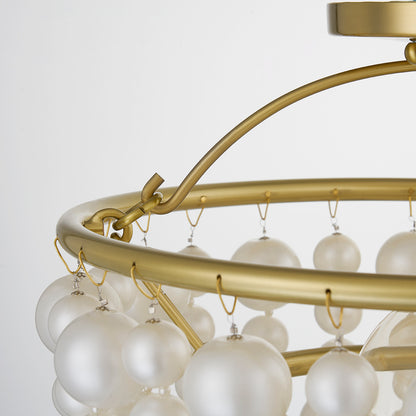 Mitzi by Hudson Valley Lighting Kinsley Flush Mount in Aged Brass, detail view 2