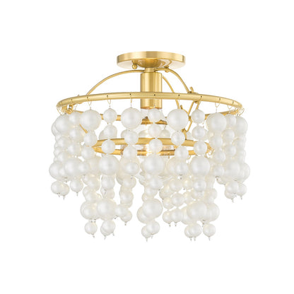 Mitzi by Hudson Valley Lighting Kinsley Flush Mount in Aged Brass